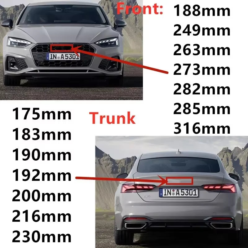 For  A3 A4 A5 A6 A7 Q2 Q3 Q5 Q8 TT ABS Black Hood Front Bonnet Grill Rear Trunk Emblem Logo Badge Sticker Decal 4 Ring Logo