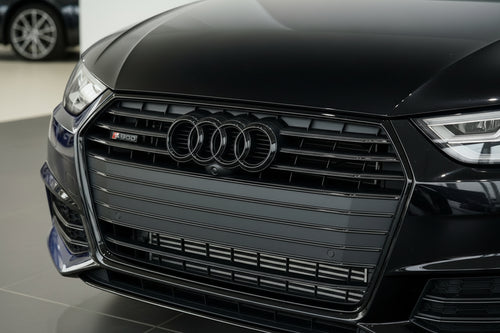 For  A3 A4 A5 A6 A7 Q2 Q3 Q5 Q8 TT ABS Black Hood Front Bonnet Grill Rear Trunk Emblem Logo Badge Sticker Decal 4 Ring Logo