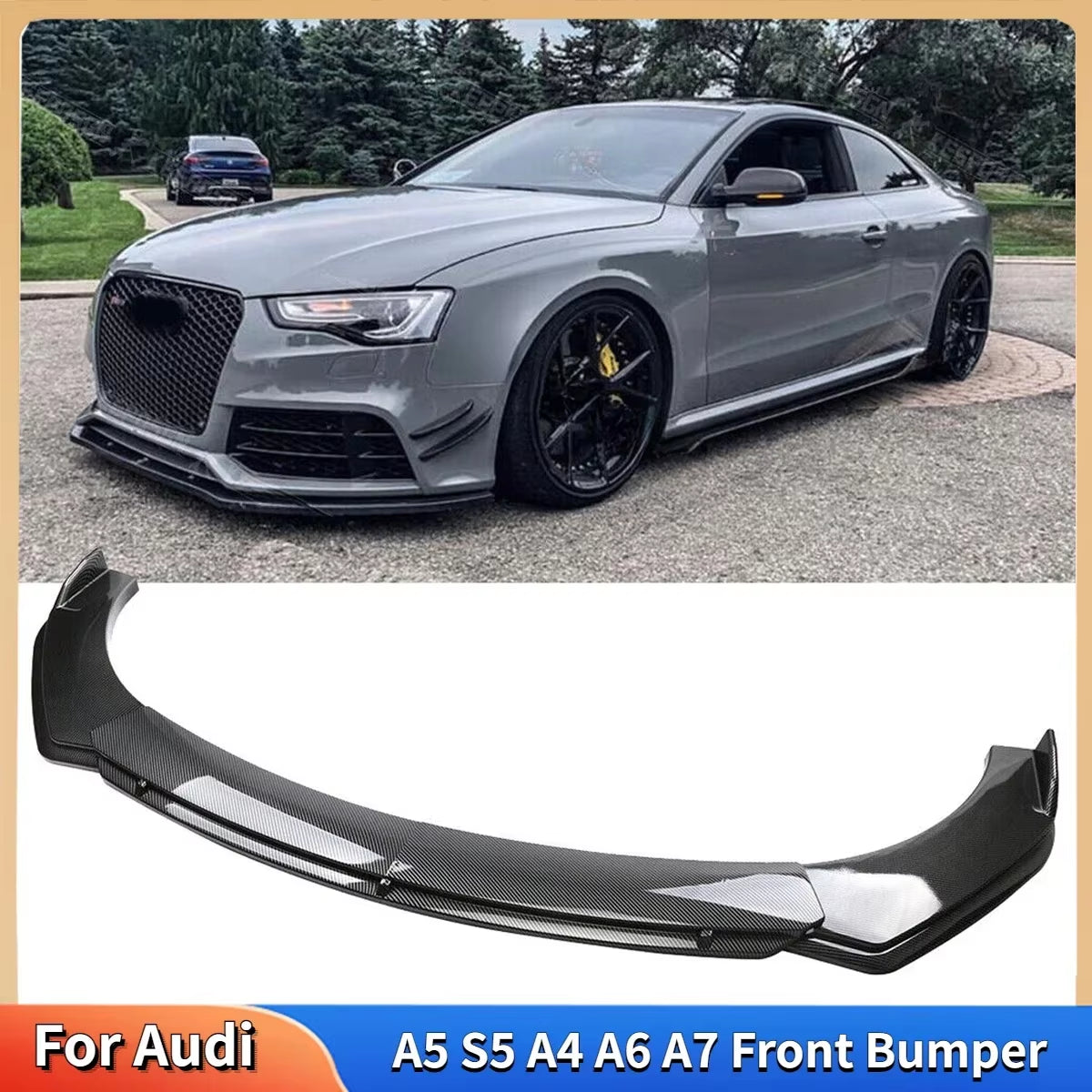 Carbon Fiber Lip splitter for Audi A5 S5 A4 A6 A7 